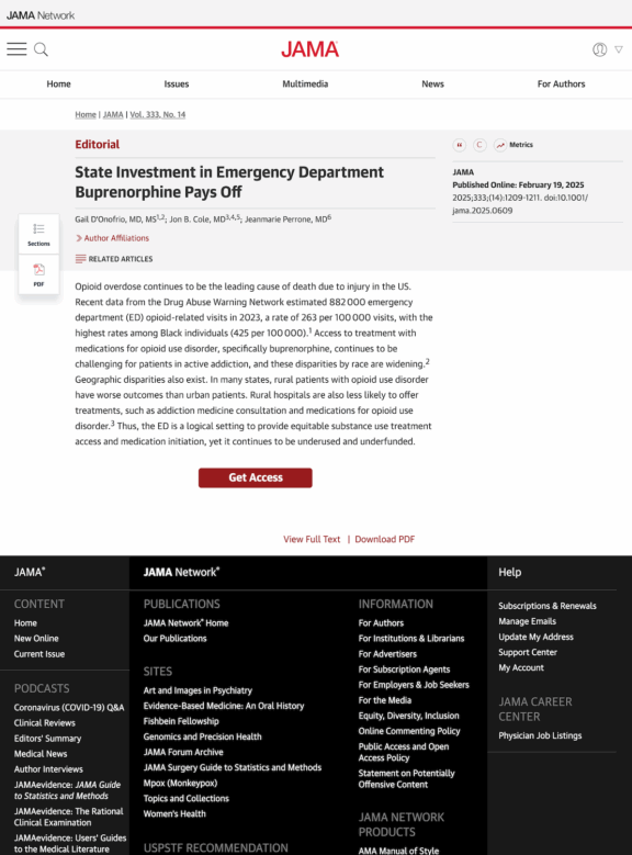 State Investment in Emergency Department Buprenorphine Pays Off
